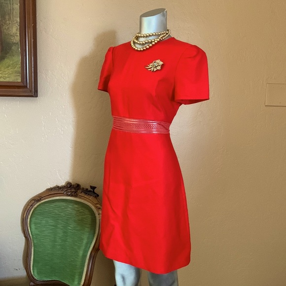 NWT Sandro Crew Neck Mini Scarlet Dress.  Sz 10 - Picture 1 of 9